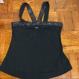 DKNY Jeans black sequins tank top